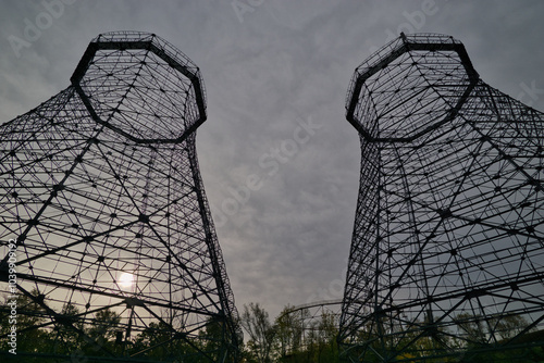 industrial ruin under cloudy sky
