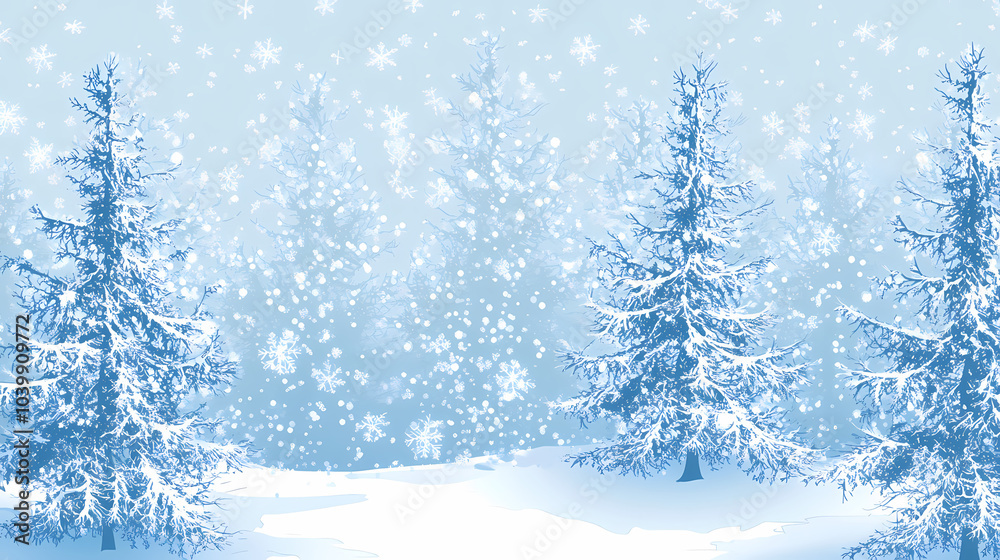 Winter forest silhouettes of fir trees and spruces with wood tree background. Winter forest silhouettes of fir trees and spruces with wood tree background.