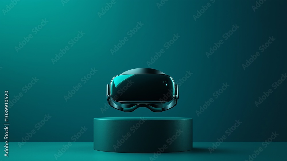 Stylish High-Tech VR Display on Podium Stylish High-Tech VR Display on Podium