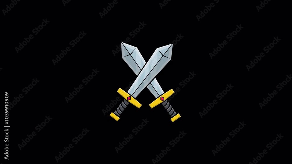 Animated Sword. Ancient Treasure Concept Video - Transparent Animated Sword. Ancient Treasure Concept Video - Transparent