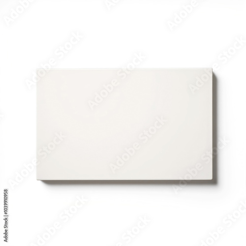 Blank white canvas casting shadow on white background