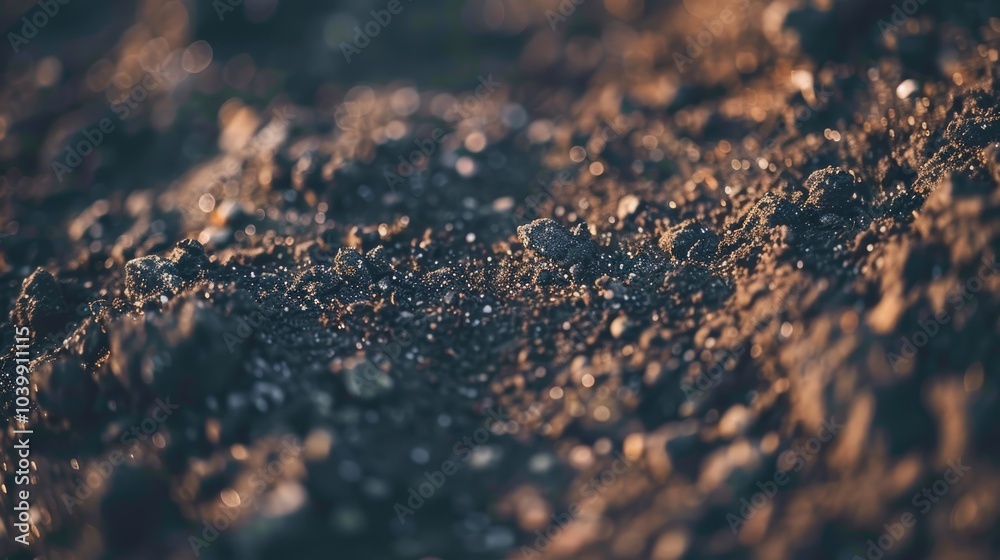 Close-up of Rich Loamy Soil with Small Stones
