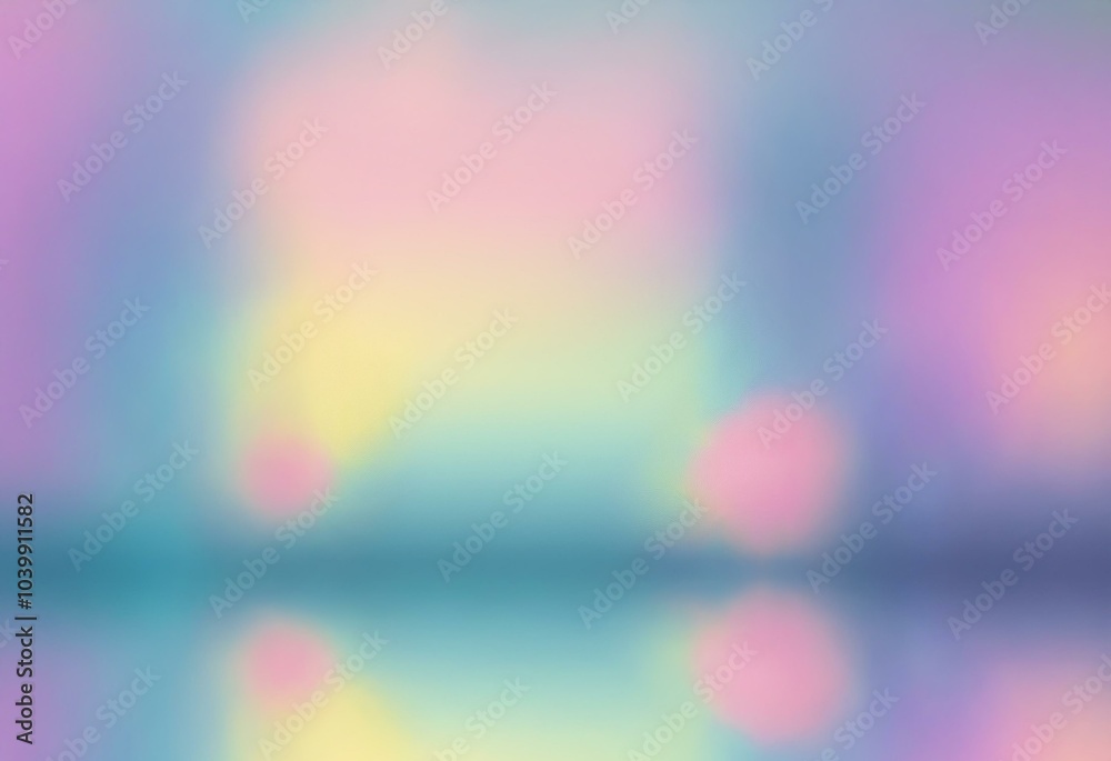 A blurred background with pastel shades of blue, pink, and yellow.