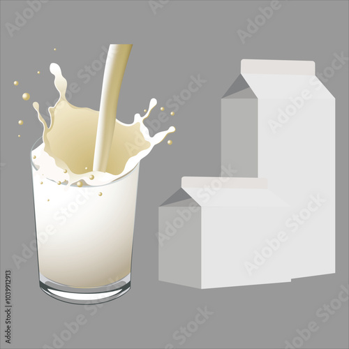 A fresh vector illustration of a glass of milk, showcasing its creamy texture and inviting appearance. Perfect for food-related projects, promoting healthy living, or dairy product branding.

