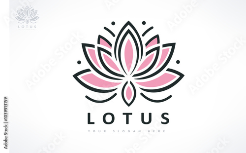 Lotus flower logo vector design