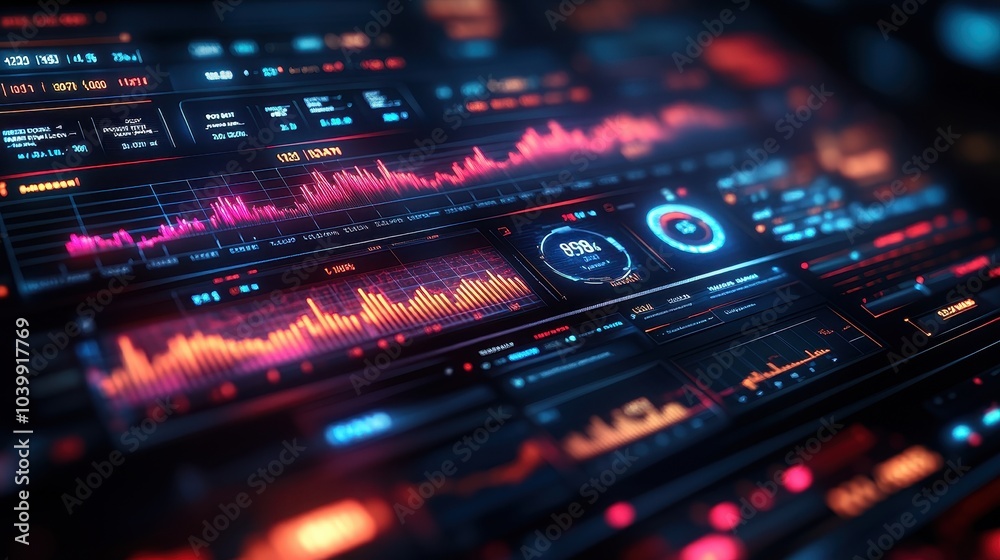 Fototapeta premium Advanced data visualization in technology interfaces