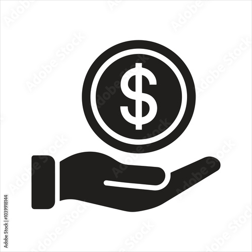 Money in hand icon. Income, budget, payment icon