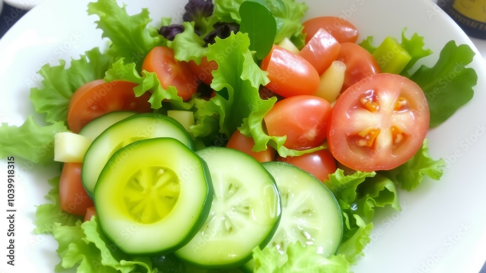 Fresh salad with cucumbers and tomatoes Fresh salad with cucumbers and tomatoes