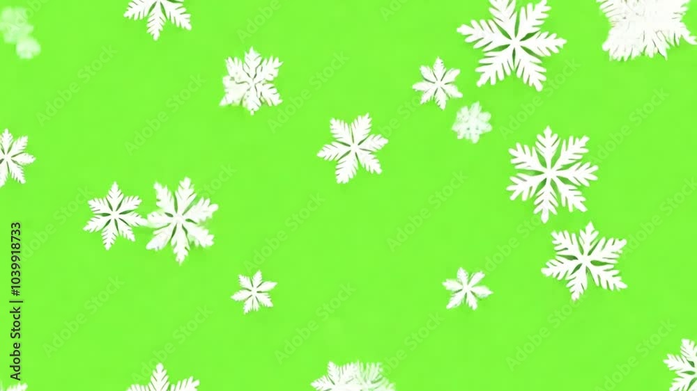 Snow falling down 4K animation on Green screen. Christmas falling snow. Snowfall in holidays on chroma key background. Snow falling down 4K animation on Green screen. Christmas falling snow. Snowfall in holidays on chroma key background.
