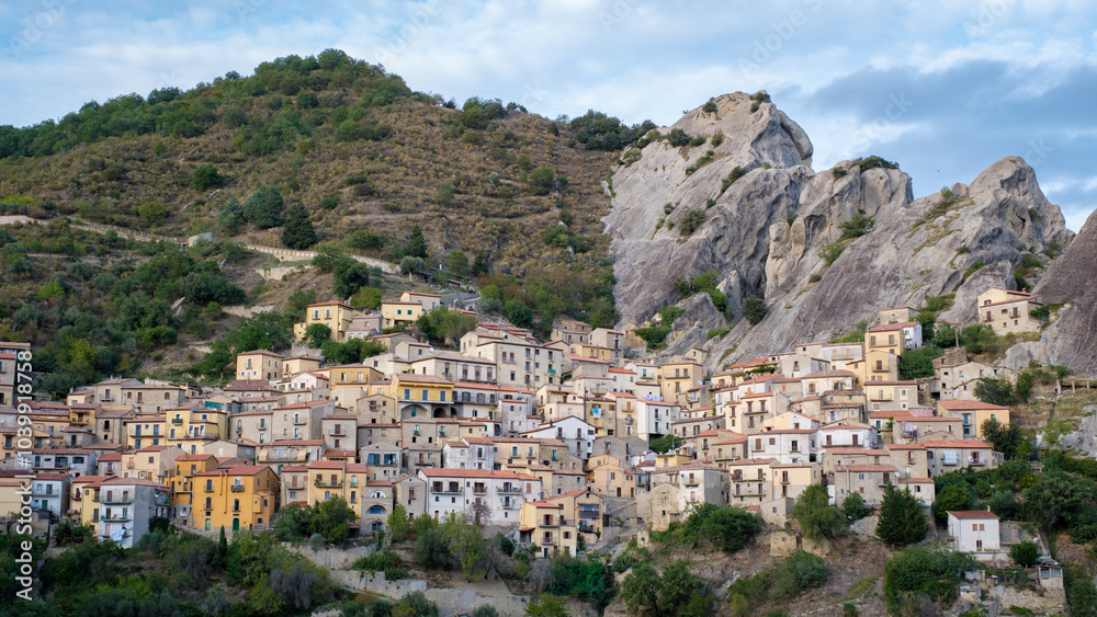Discover the enchanting beauty of Castelmezzano village nestled among the rugged mountains of Italy Discover the enchanting beauty of Castelmezzano village nestled among the rugged mountains of Italy