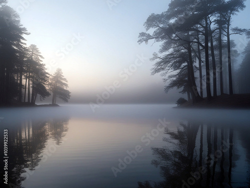 misty morning on the river