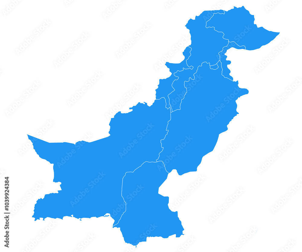 Obraz premium Pakistan administrative map. province map of Pakistan, blank Map, empty map of Pakistan. pak, pk