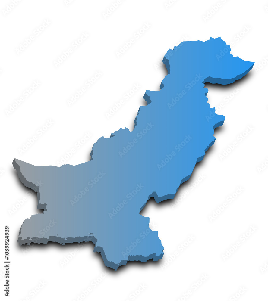Pakistan country 3d map with color. pak, PK, Islamic republic of Pakistan Pakistan country 3d map with color. pak, PK, Islamic republic of Pakistan