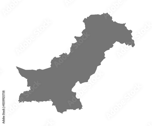 grey Pakistan administrative map. province map of Pakistan, blank Map, empty map of Pakistan. pak, pk