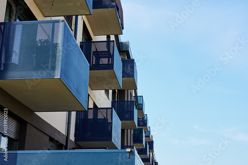 Wallpaper Mural New apartment building facade with balconies. Residential complex in Wroclaw, Poland. Modern city architecture. Real estate market Torontodigital.ca
