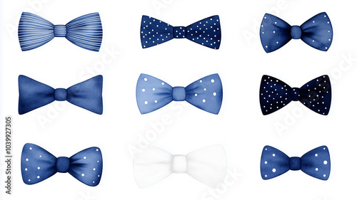 Collection of Stylish Bow Ties in Blue and White