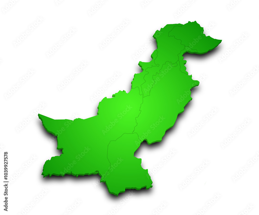 Pakistan country 3d map with color. pak, PK, Islamic republic of Pakistan Pakistan country 3d map with color. pak, PK, Islamic republic of Pakistan