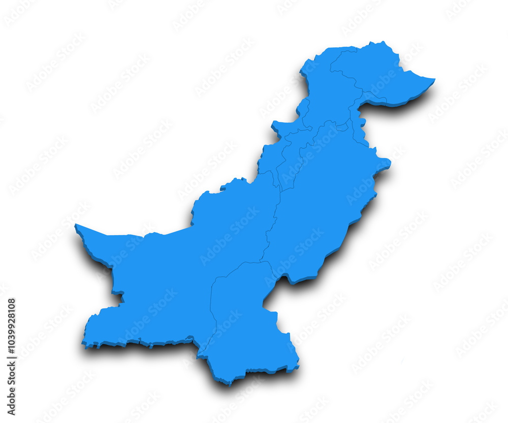 Pakistan country 3d map with color. pak, PK, Islamic republic of Pakistan Pakistan country 3d map with color. pak, PK, Islamic republic of Pakistan