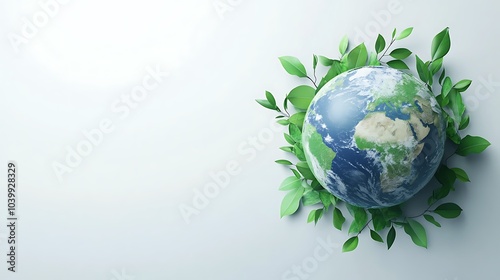 Earth Day Celebration: World Environment Concept on Crisp White Background