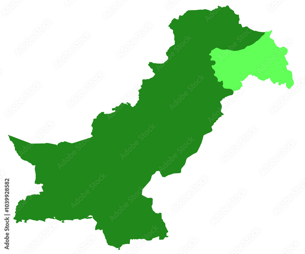 Pakistan map. Pakistan light colour area claimed but not controlled kashmir. A disputed area between India and Pakistan Pakistan map. Pakistan light colour area claimed but not controlled kashmir. A disputed area between India and Pakistan