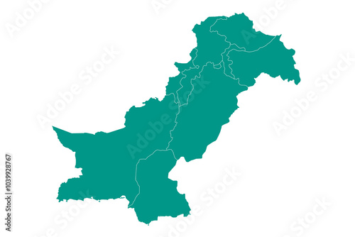 Pakistan administrative map. province map of Pakistan, blank Map, empty map of Pakistan. pak, pk