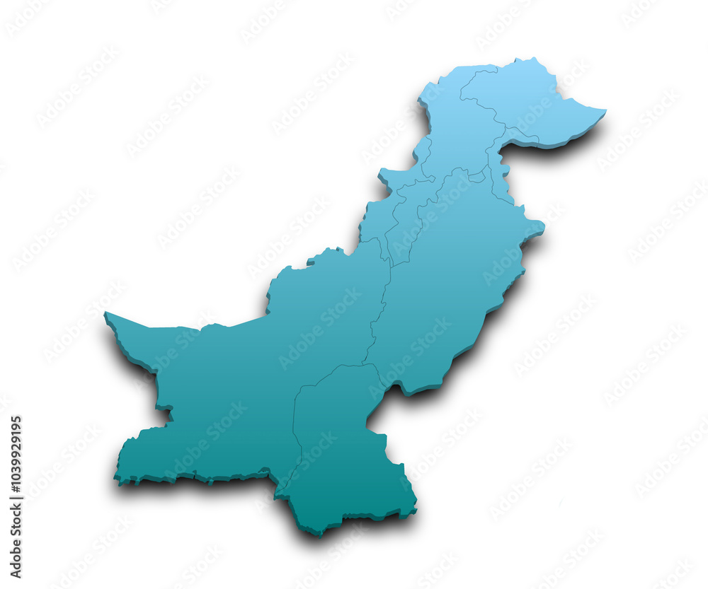 Pakistan country 3d map with color. pak, PK, Islamic republic of Pakistan Pakistan country 3d map with color. pak, PK, Islamic republic of Pakistan