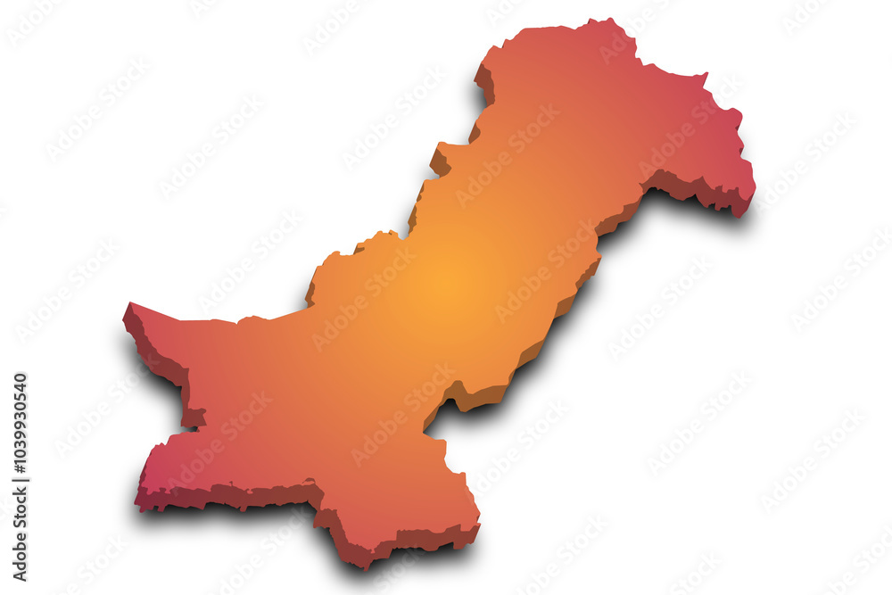3d Map of Pakistan country with color. pak, PK, Islamic republic of Pakistan 3d Map of Pakistan country with color. pak, PK, Islamic republic of Pakistan