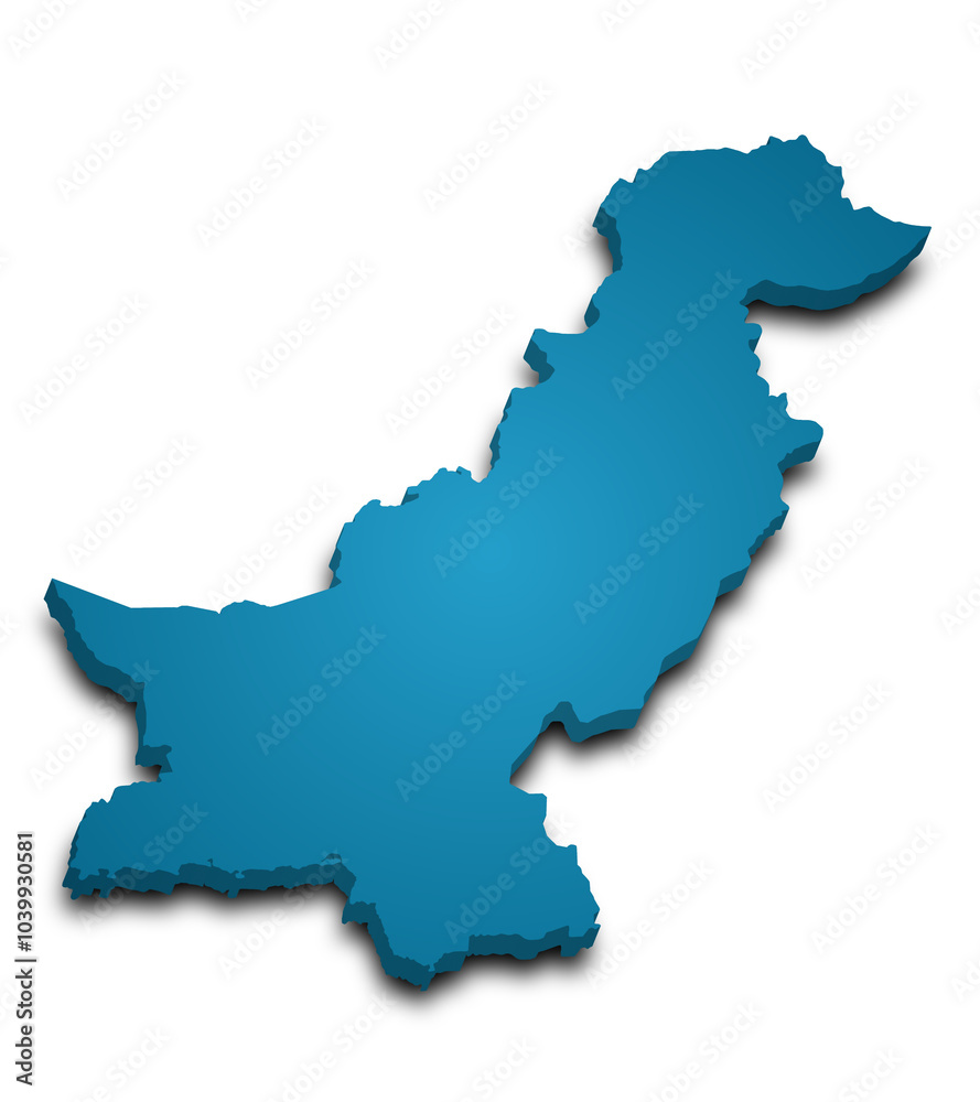 Pakistan country 3d map with color. pak, PK, Islamic republic of Pakistan Pakistan country 3d map with color. pak, PK, Islamic republic of Pakistan