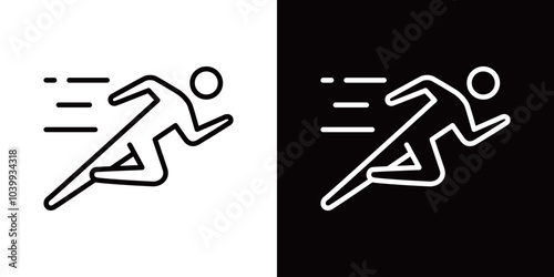 走る人のシンプルなラインアイコン