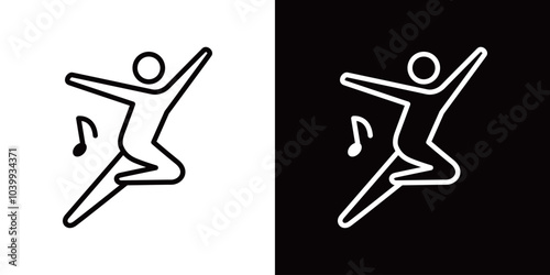 ダンスのシンプルなラインアイコン