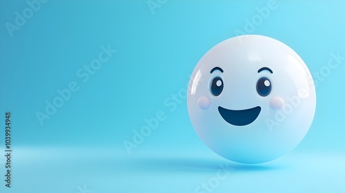 3D Animated Happy Chat Bubble Icon Representing Customer Service or Business Communication