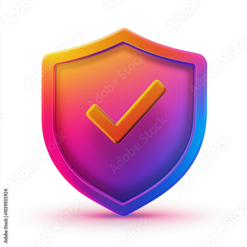 Colorful Shield Icon with Check Mark