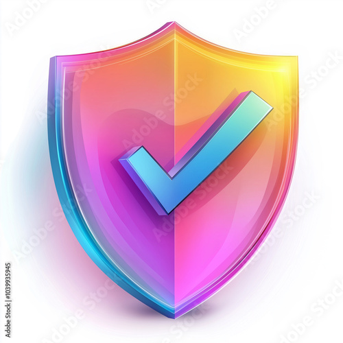 Colorful Shield Icon with Check Mark