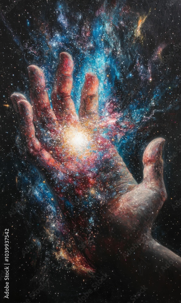 Hand holding a galaxy in space. Hand holding a galaxy in space.