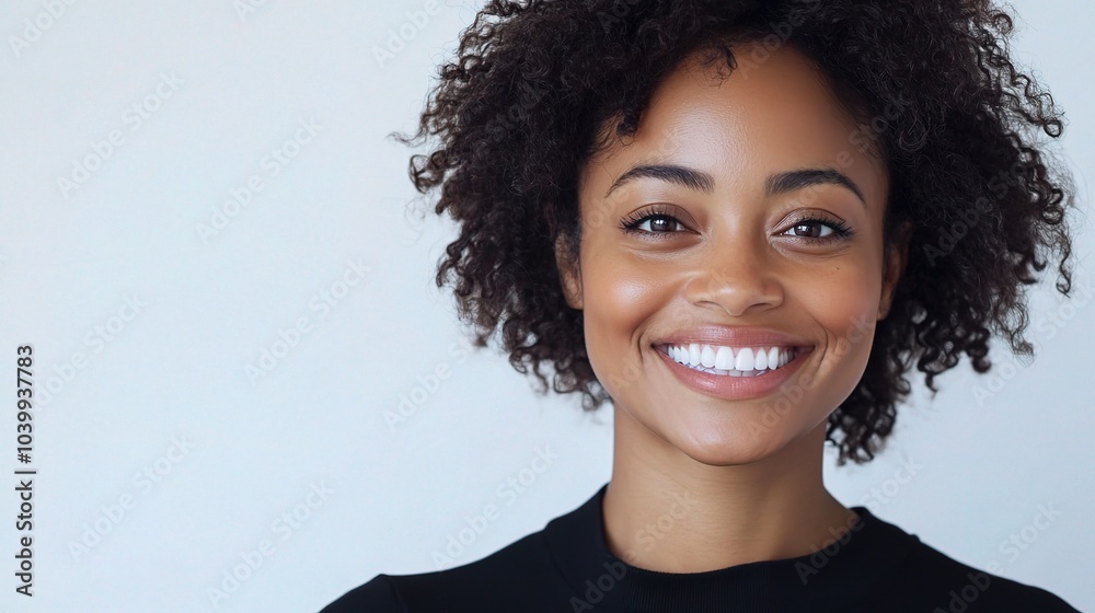 Joyful Smiling Woman with Curly Hair Joyful Smiling Woman with Curly Hair