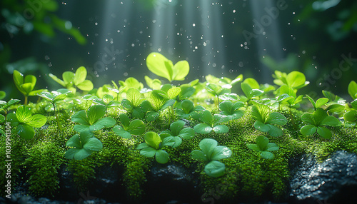 Green leaf in summer forest, beauty in nature generated by AI