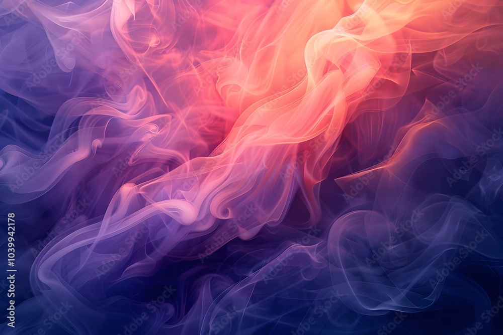 Ethereal Swirls of Colorful Smoke in a Dreamy Gradient Ethereal Swirls of Colorful Smoke in a Dreamy Gradient