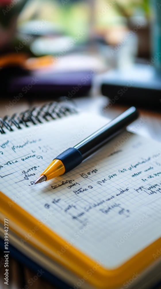 Mindful Reflections, an intimate look at a journal filled with healthy lifestyle goals and notes, encouraging personal growth and mindfulness Mindful Reflections, an intimate look at a journal filled with healthy lifestyle goals and notes, encouraging personal growth and mindfulness