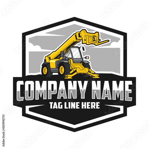 Telehandler, Illustration Logo Vector