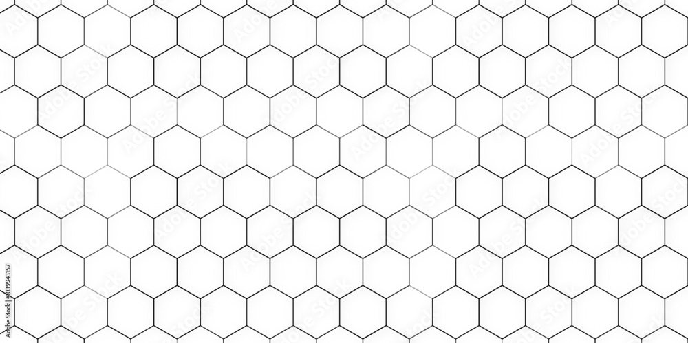 Hexagon seamless pattern. Honeycomb shape geometric background. Black grid abstract ornament. Hexagon seamless pattern. Honeycomb shape geometric background. Black grid abstract ornament.