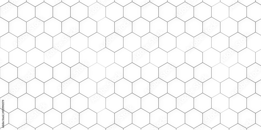 Hexagon seamless pattern. Honeycomb shape geometric background. Black grid abstract ornament. Hexagon seamless pattern. Honeycomb shape geometric background. Black grid abstract ornament.