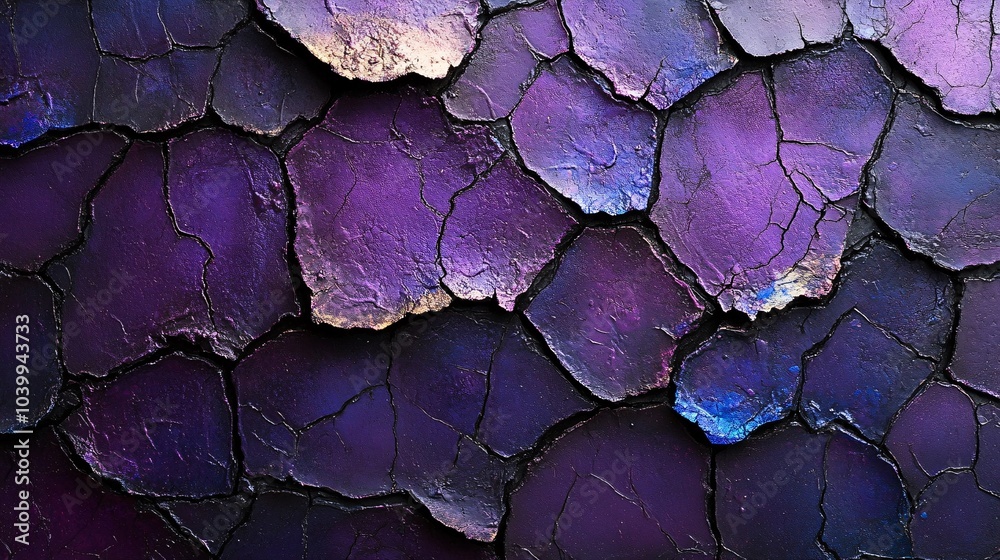 Dark Purple Cracked Surface with Shimmering Effects Dark Purple Cracked Surface with Shimmering Effects