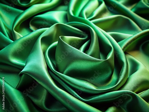 Elegant Green Silk Fabric Texture Background for Stunning Visuals with Tilt-Shift Photography