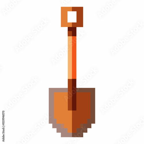Pixel Art Shovel Icon   Retro, Mining, and Adventure Game Graphics