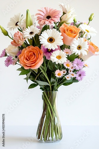 Wallpaper Mural Vibrant Mixed Bouquet on Isolated White Background Torontodigital.ca