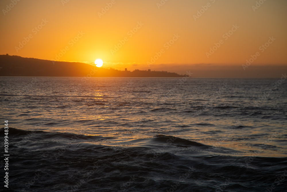 Sunset at vina del mar, valparaiso, Chile