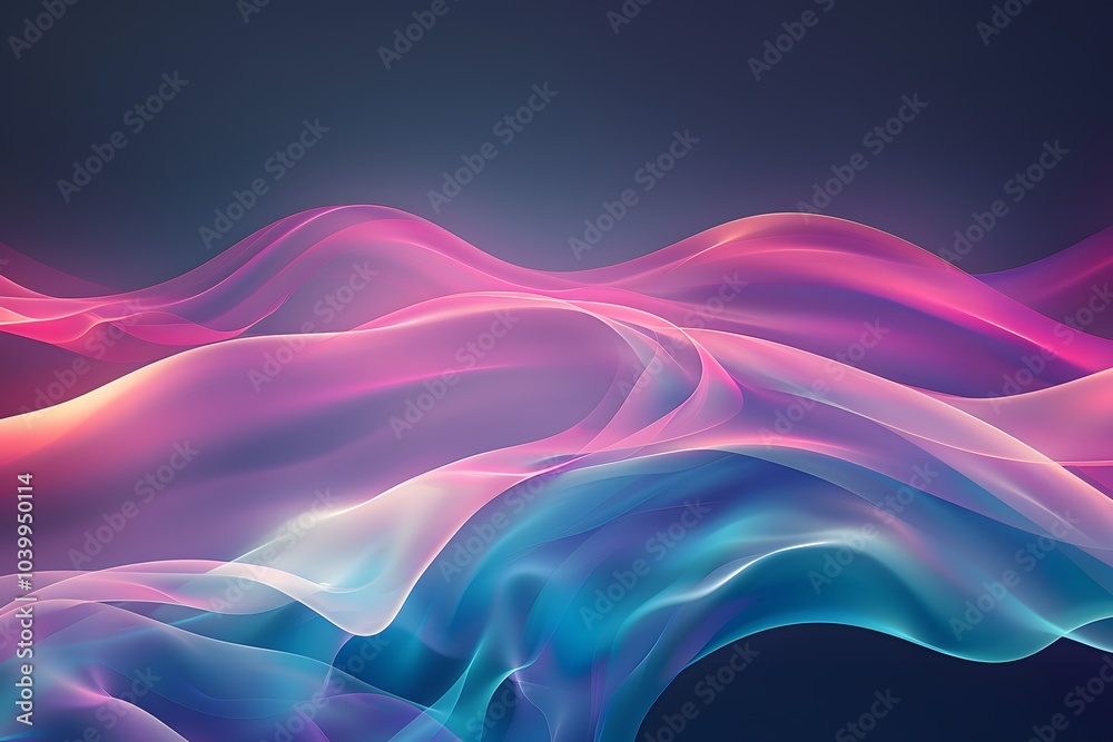 Ethereal Waves of Colorful Light in a Dreamy Abstract Background
