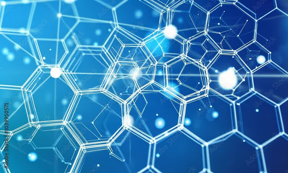 blue hexagonal abstract background with connected lines blue hexagonal abstract background with connected lines