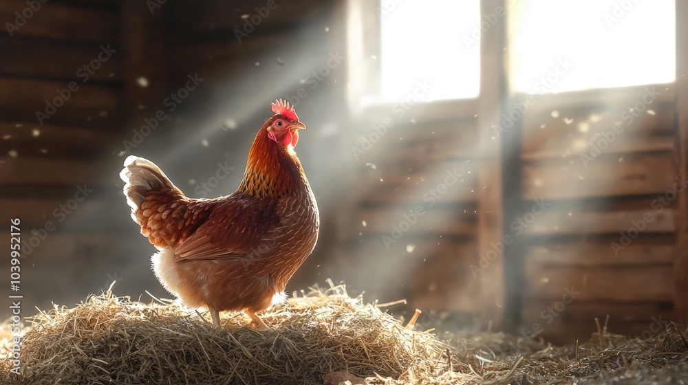 Fototapeta premium Chicken in a barn