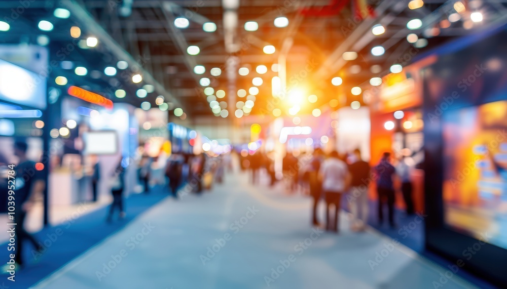 Fototapeta premium Blurred view of a bustling event